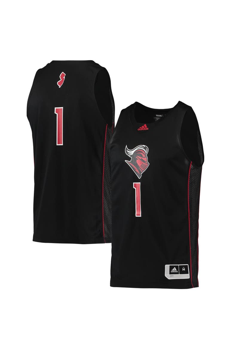 Men's adidas #1 Black Rutgers Scarlet Knights Swingman Basketball Jersey, Main, color, Black