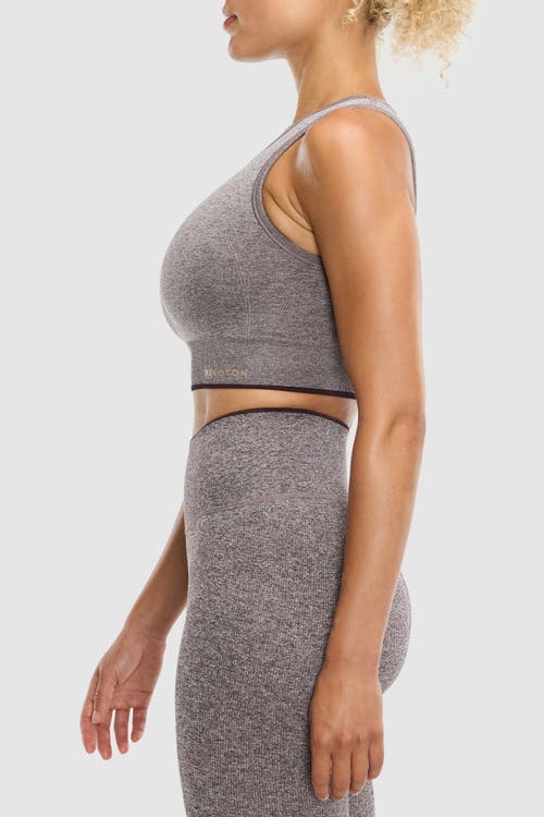 Peloton Seamless Melange High Neck Bra In Brown