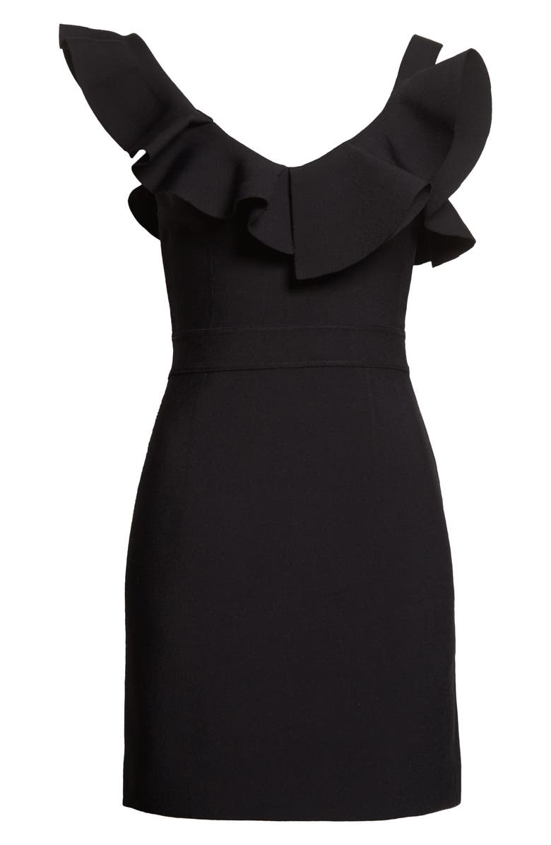 McQueen Asymmetric Ruffle Cap Sleeve Minidress, Alternate, color, 