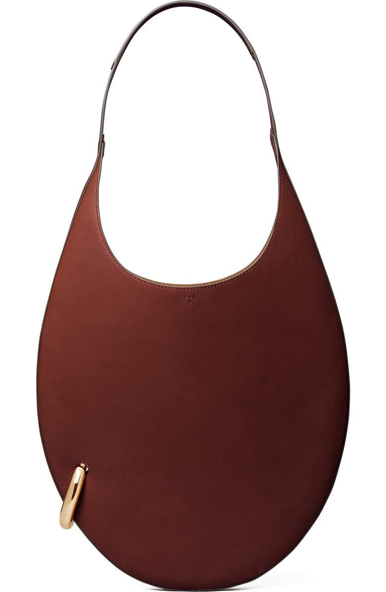 Tory Burch Pierced Leather Bag, Main, color, Dark Cabernet