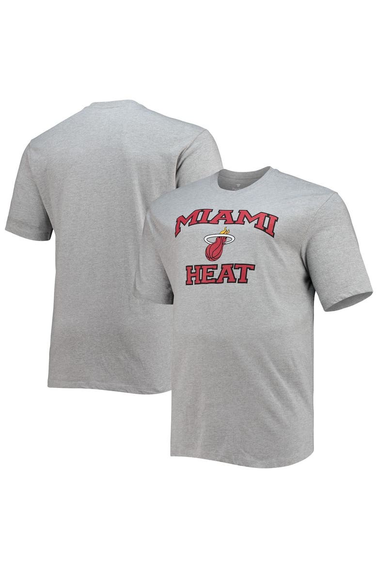 Men's Heathered Gray Miami Heat Big & Tall Heart & Soul T-Shirt, Main, color, Heather Gray