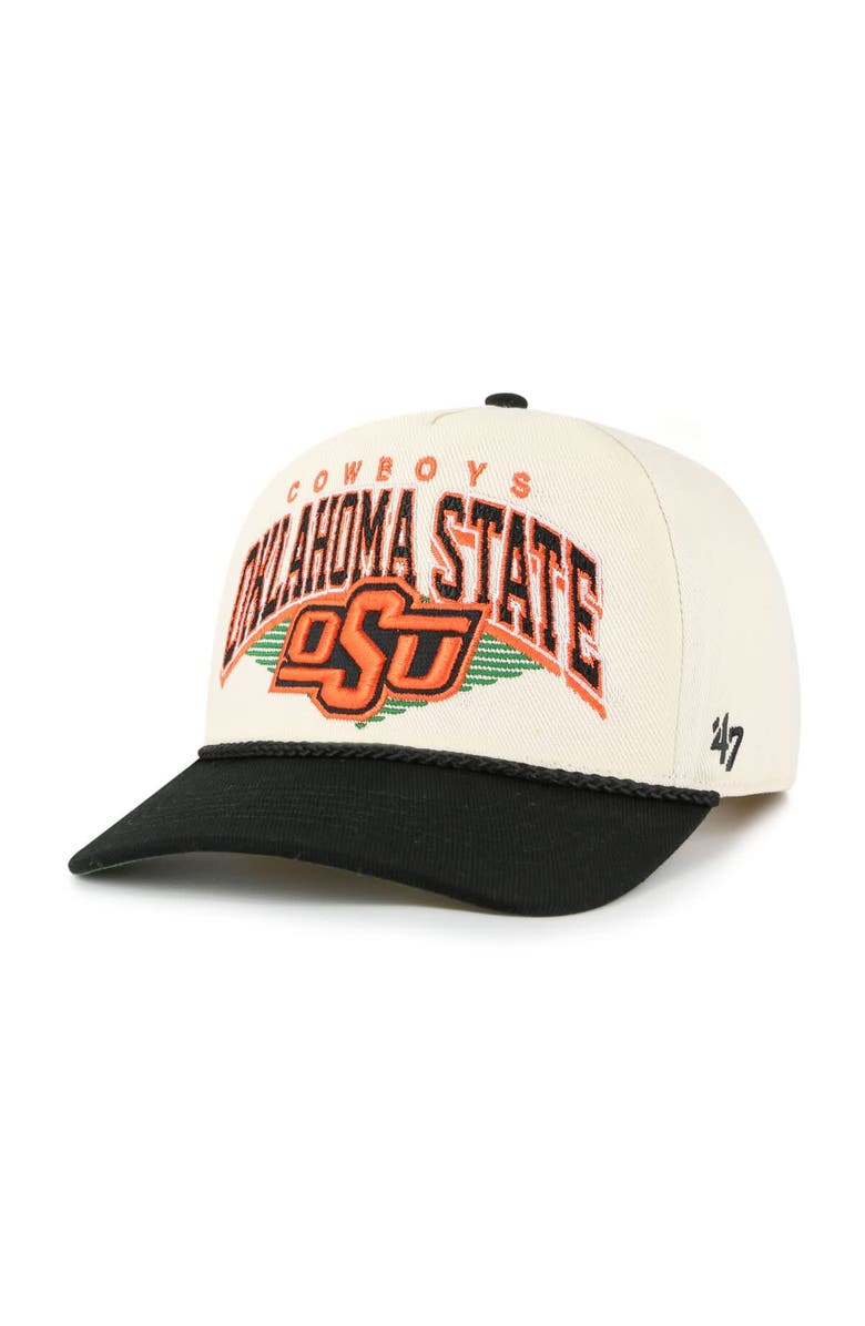 '47 Men's '47 Natural Oklahoma State Cowboys Pomona Two-Tone Rope Hitch Adjustable Hat, Main, color, 