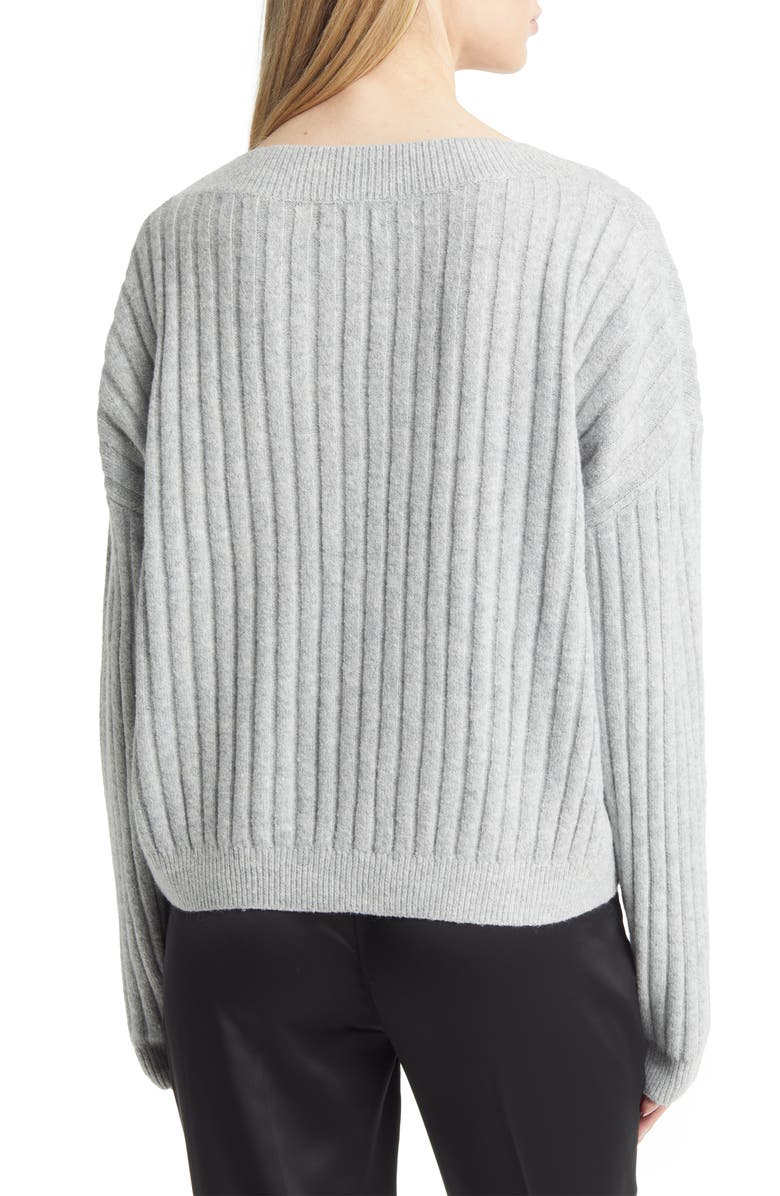 Open Edit V-Neck Rib Sweater, Alternate, color, 