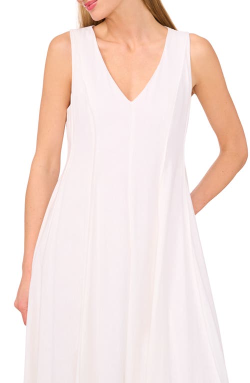 Ted Baker Pleated Waist Sleeveless Linen Blend Maxi Dress In Ultra White