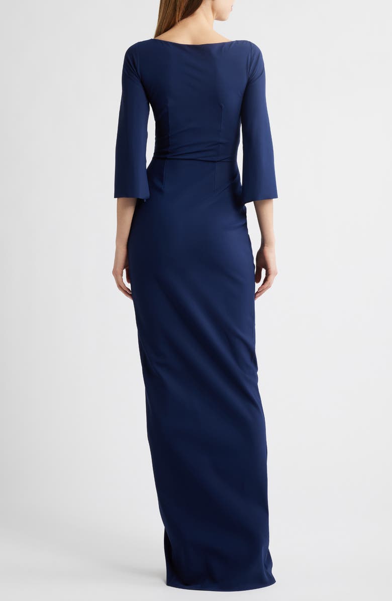 Chiara Boni La Petite Robe Zalfa Ruched Faux Wrap Dress, Alternate, color, Blue Notte