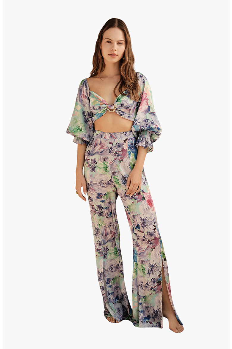 GAIA Long Sleeve Bustier, Alternate, color, Floral Purple