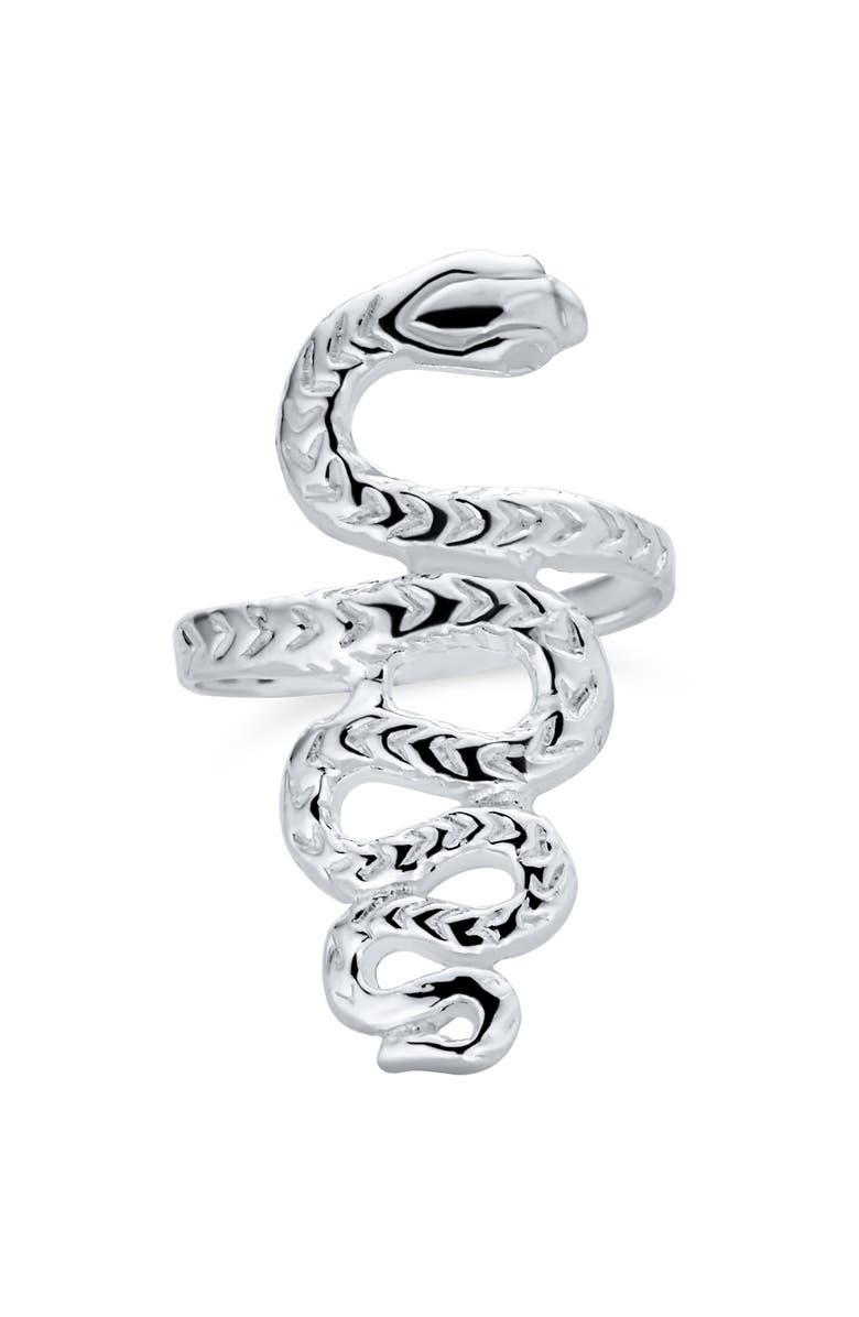 BLING JEWELRY Egyptian Coil Snake Ring, Main, color, Silver-Tone