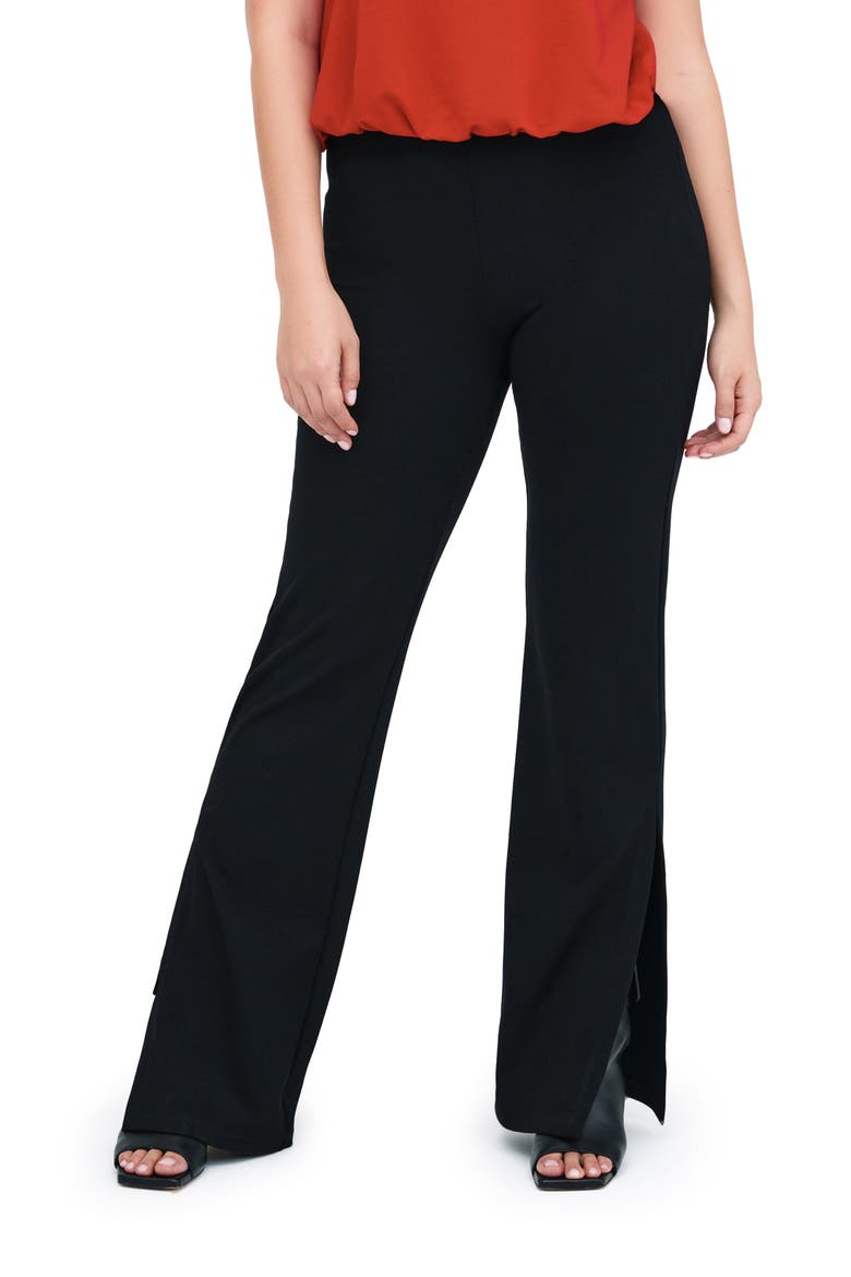 Pearson Slit Flare Leg Pants, Main, color, BLACK