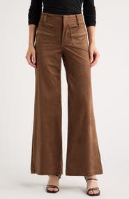 CITY BLUES Wide Leg Faux Suede Pants