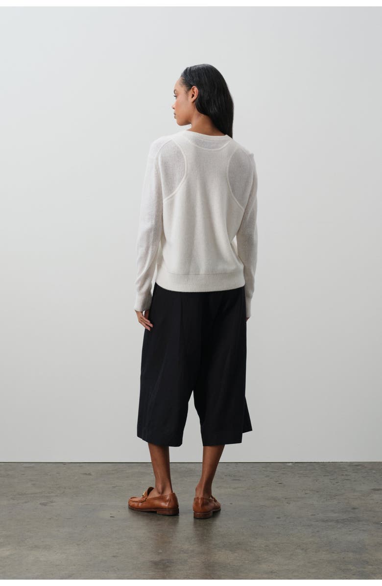 NAKED CASHMERE Rafaela Trompe L'oeil Cashmere Crewneck, Alternate, color, Ecru