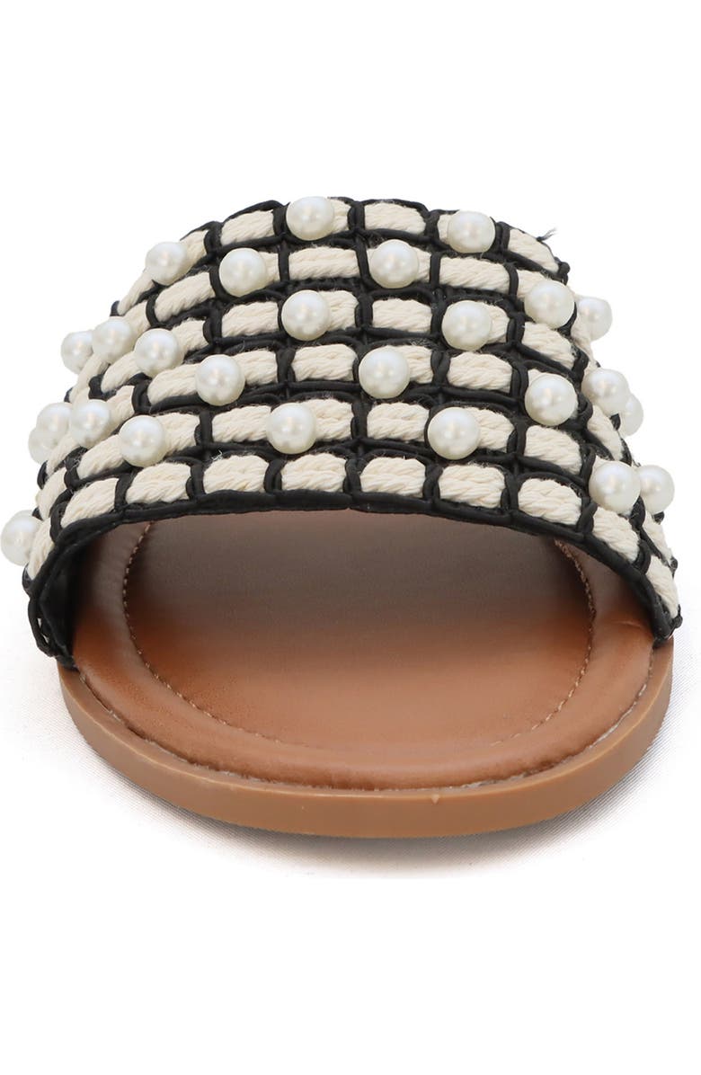 YOKI Karmen Faux Pearl Slide Sandal, Alternate, color,