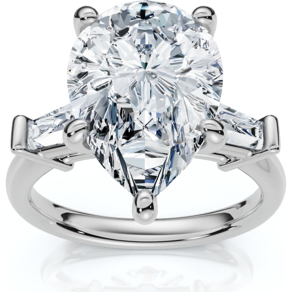 Bliss Diamond 5 3/4ct Certified Pear & Baguette Diamond Engagement Ring 14k Gold Lab Grown In 14k White Gold