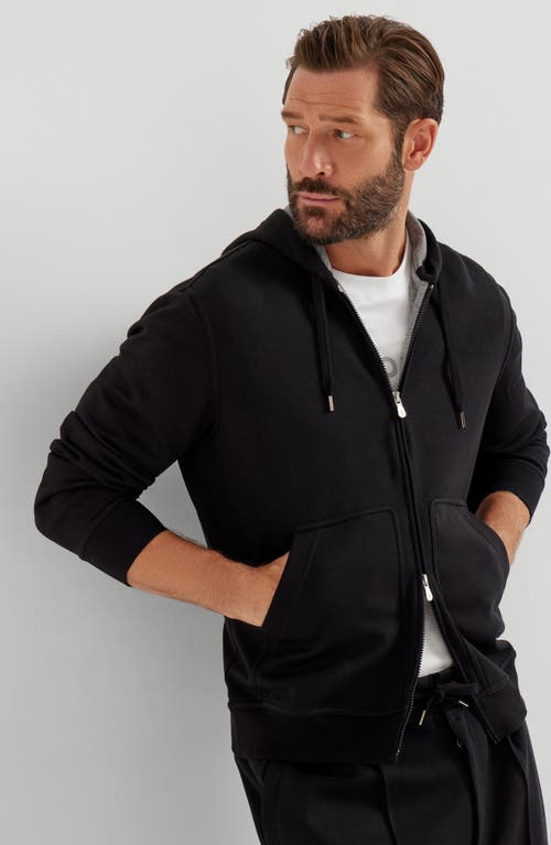 Brunello Cucinelli Cotton-blend Zip-up Hoodie In Black
