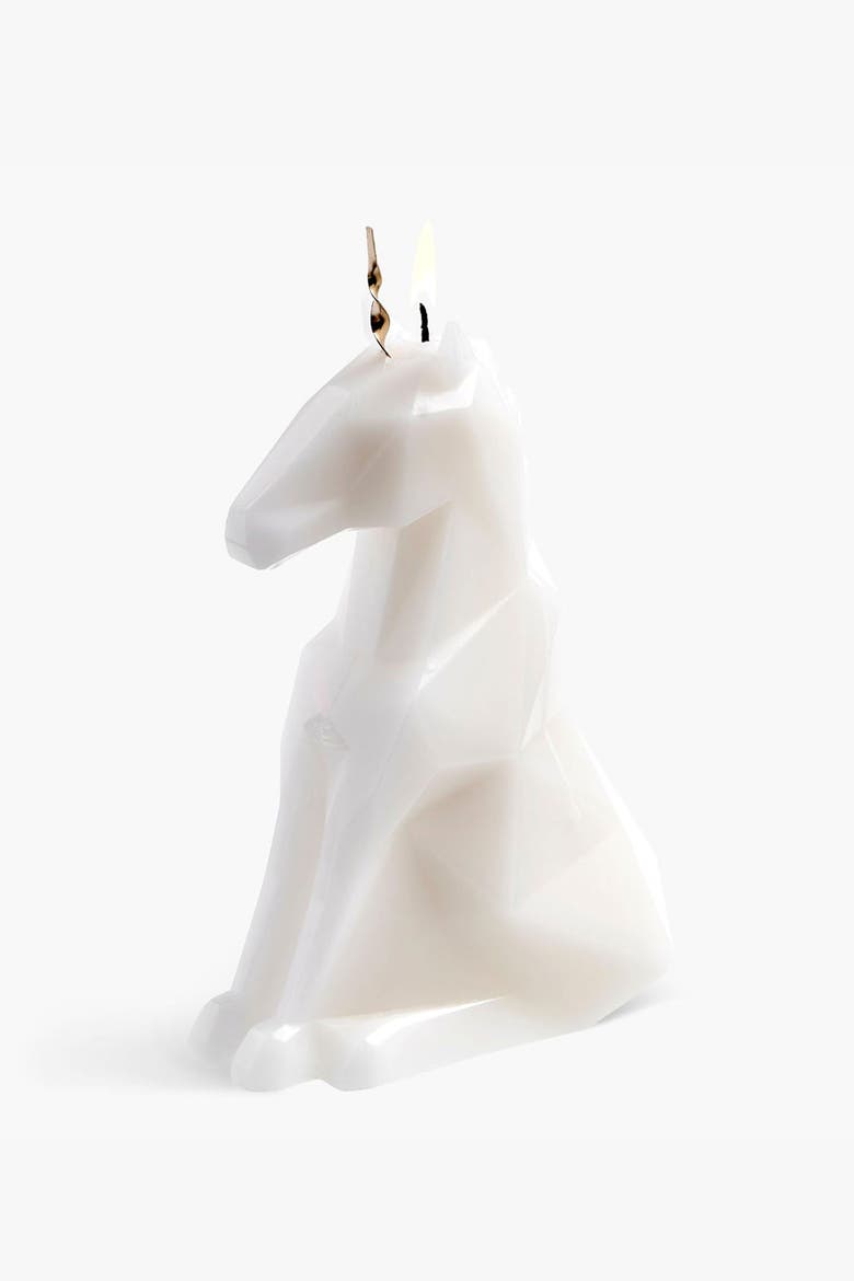 PyroPet Einar Unicorn Candle, Main, color, White