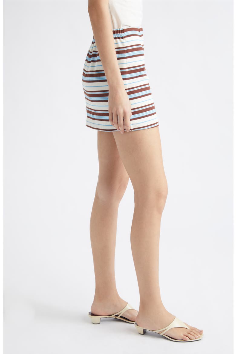Nadine Striped Cotton Miniskirt, Alternate, color, CHOCOLATE MULTI STRIPE