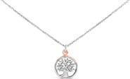 Haus of Brilliance 14K Rose Gold Plated Sterling Silver Diamond Accent Tree of Life Pendant Necklace
