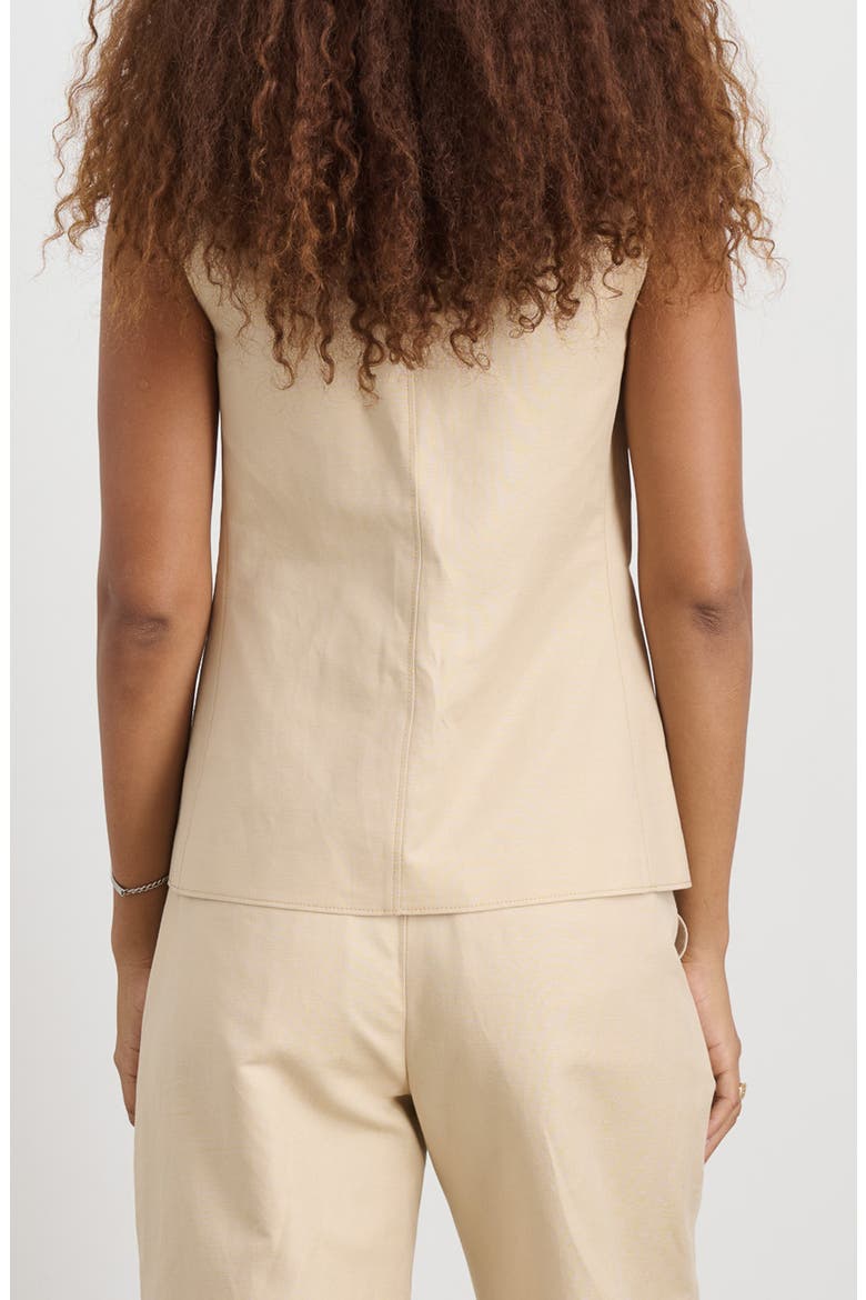 Gabby Linen & Cotton Vest, Alternate, color, TAN