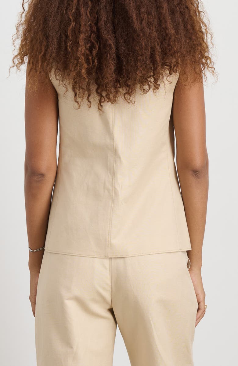 Alex Mill Gabby Linen & Cotton Vest, Alternate, color, Tan