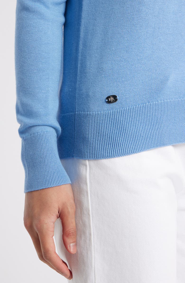 Lauren Ralph Lauren Cotton Blend Sweater, Alternate, color, Sky Blue