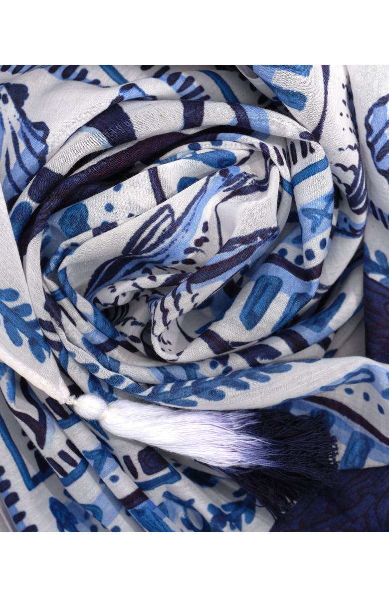 Echo Montauk Tile Sarong, Alternate, color, Ultramarine