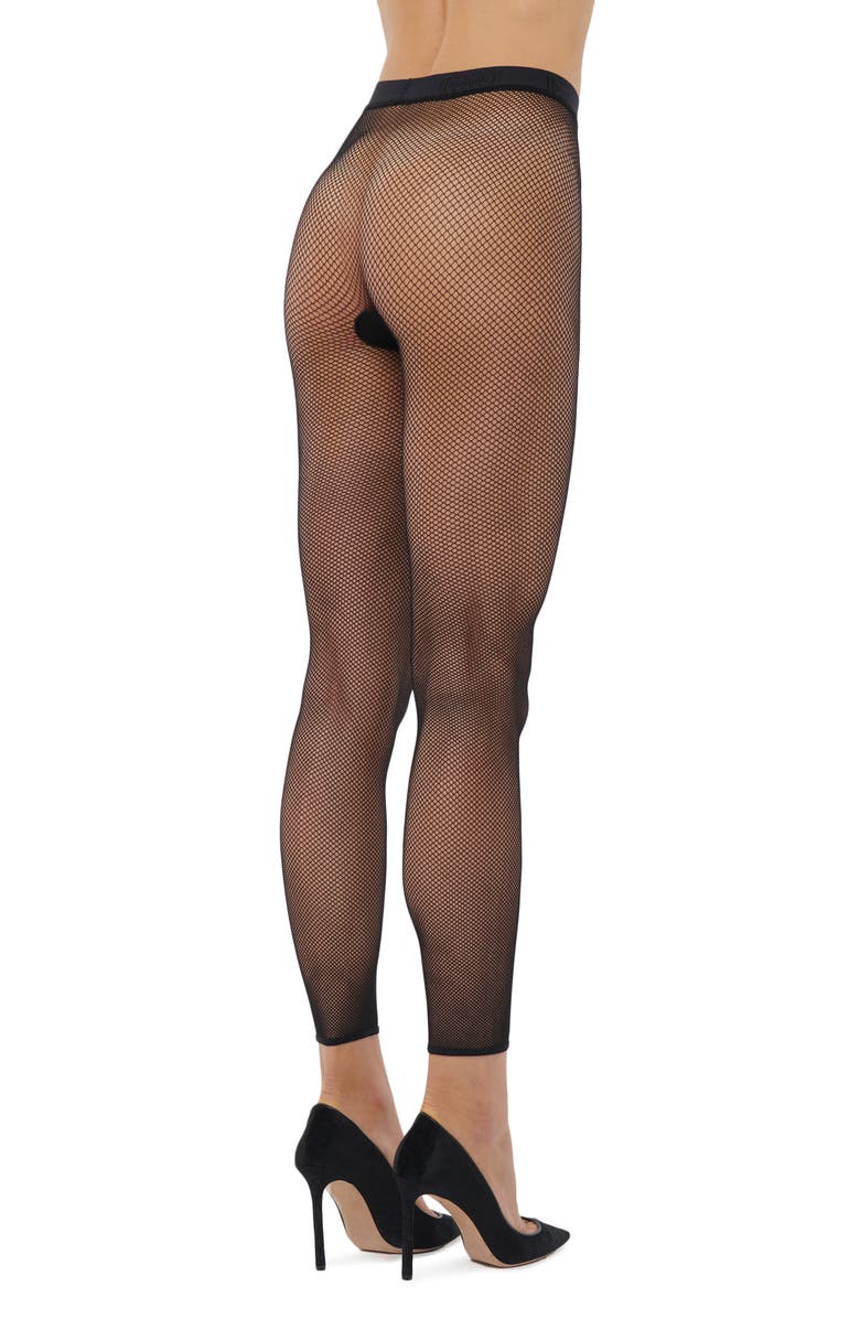 Wolford Twenties Fishnet Footless Tights, Alternate, color, 