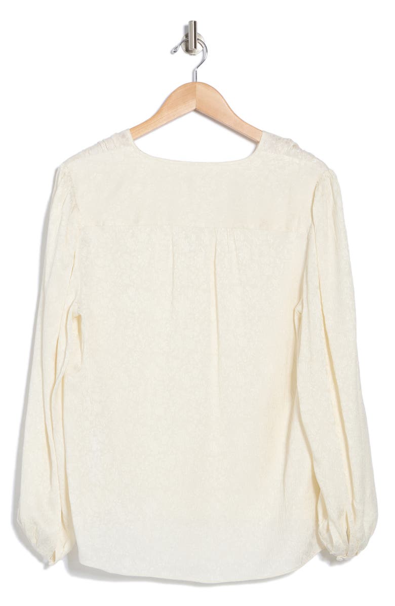 Cinched Sleeve Silk Popover Blouse