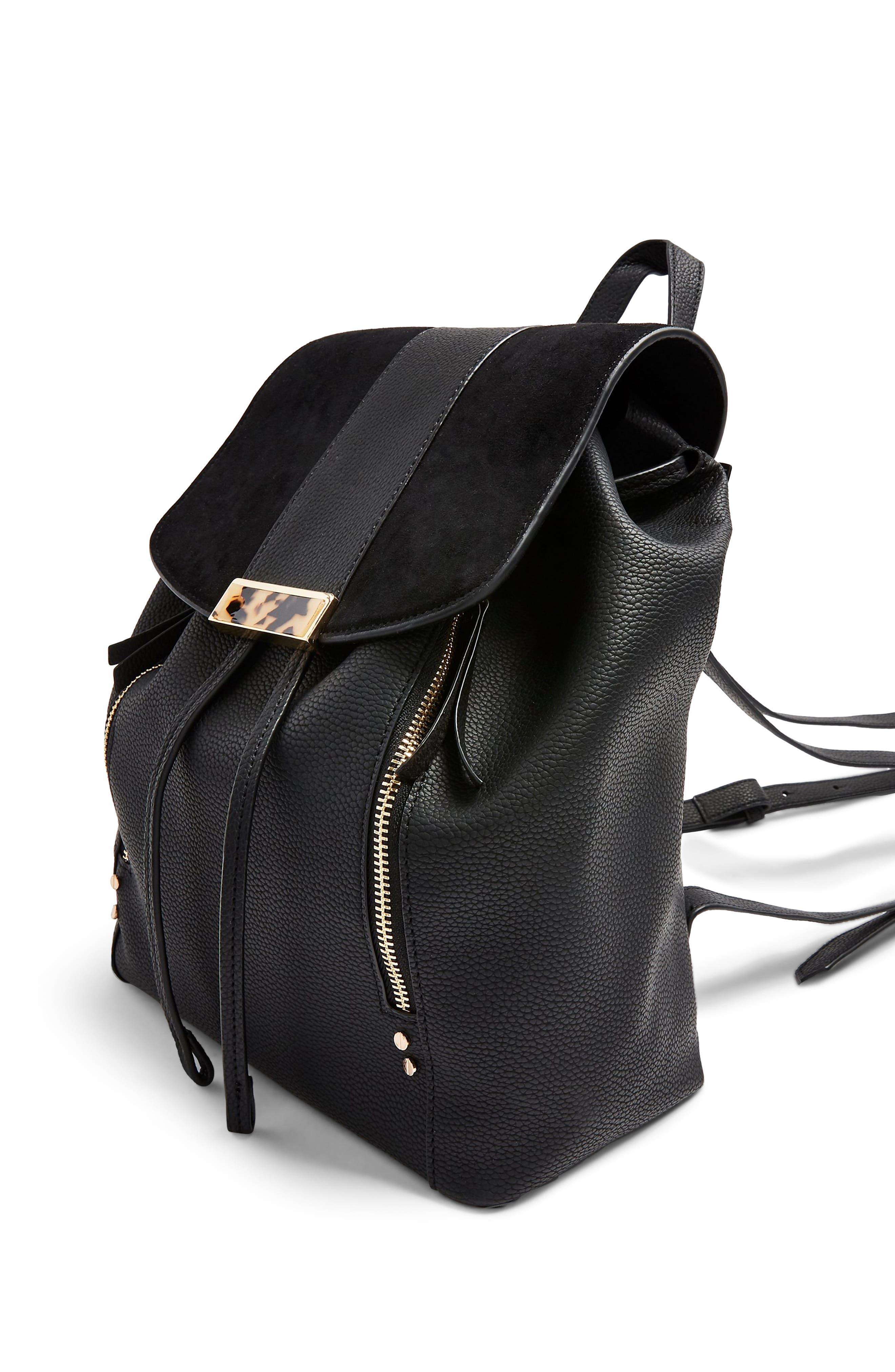 Topshop Burst Faux Leather Backpack, Alternate, color, 
