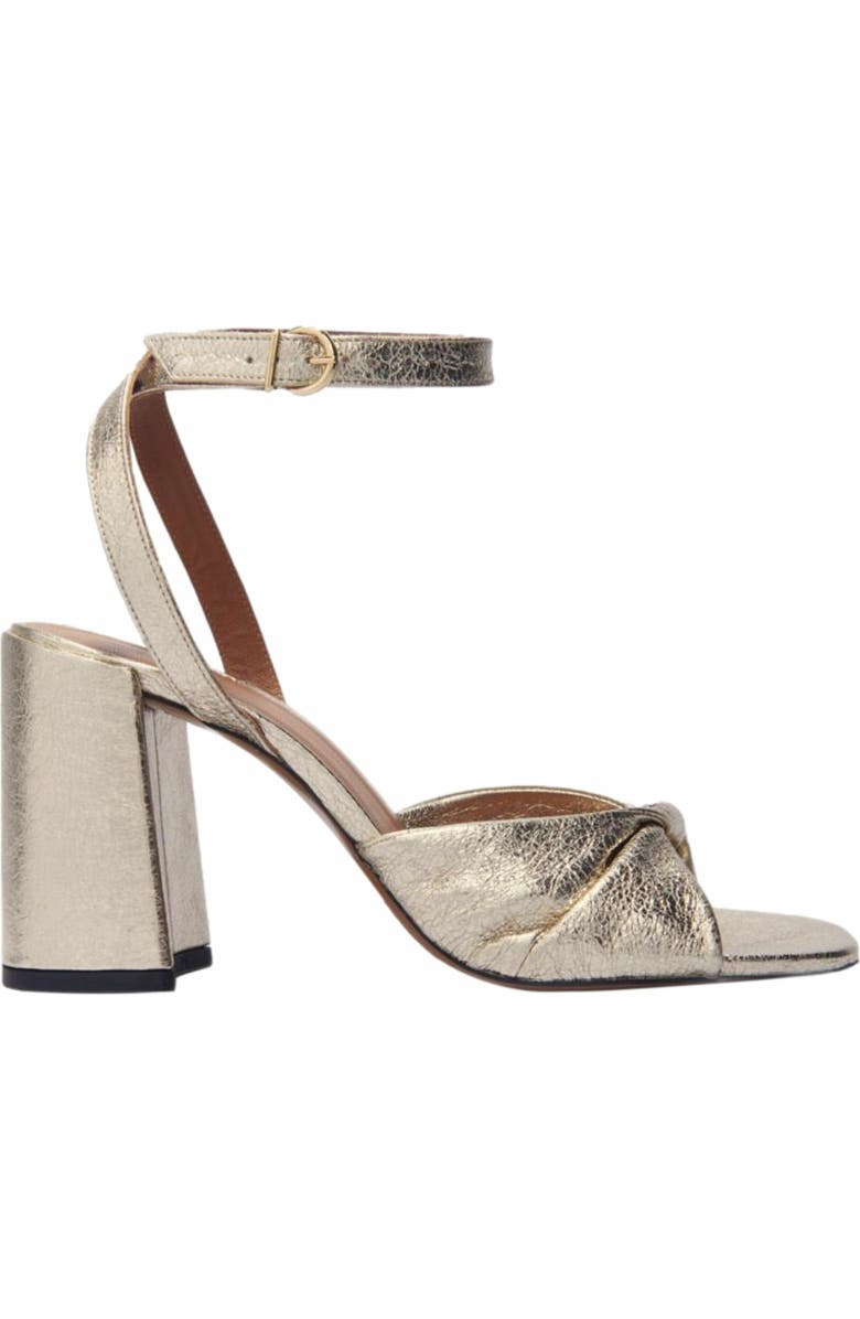 maje Metallic leather sandals with heels, Main, color,