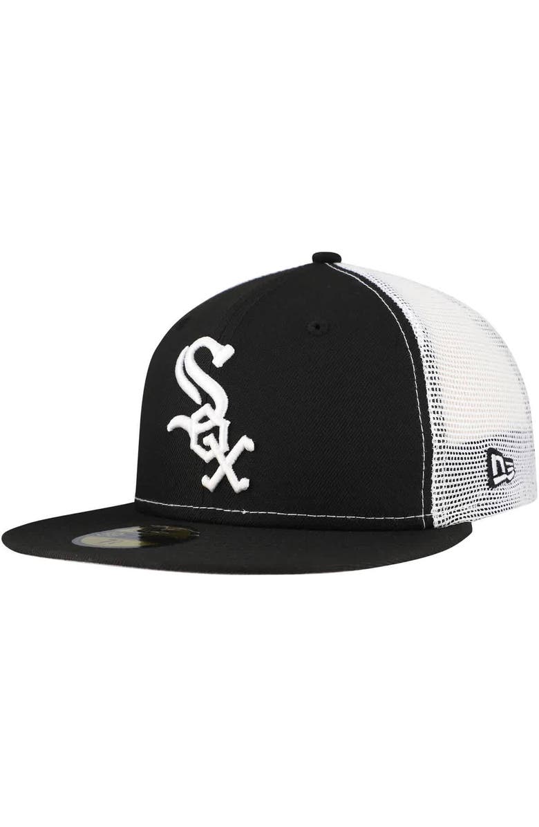 New Era Men's New Era Black Chicago White Sox Team Color 59FIFTY Trucker Fitted Hat, Main, color, Black