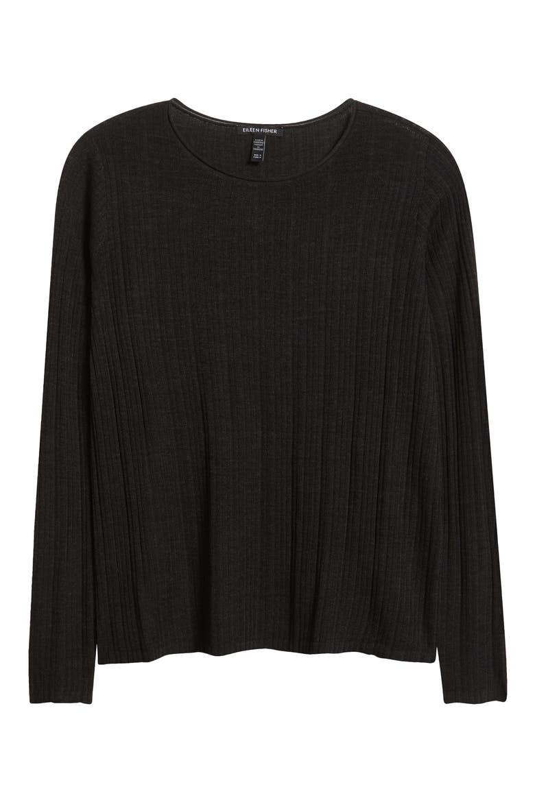 Merino Wool Sweater, Alternate, color, CHARCOAL