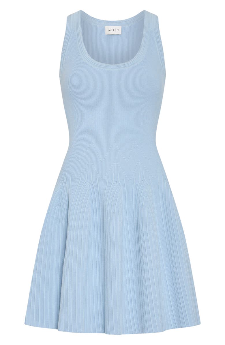 Milly Marea Sleeveless Fit & Flare Sweater Dress, Alternate, color, Light Blue