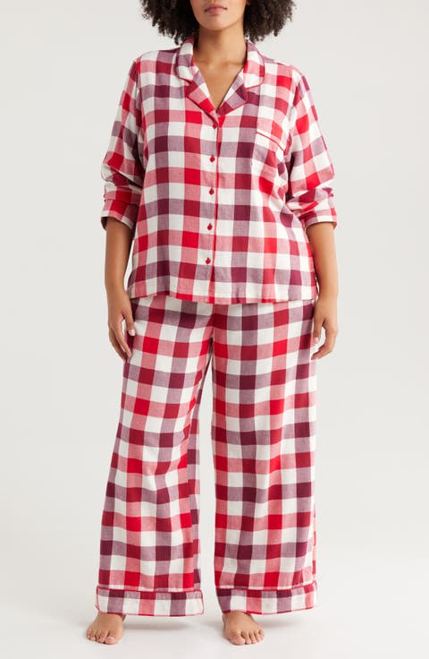 Cozy Cotton Blend Flannel Pajamas (Plus)