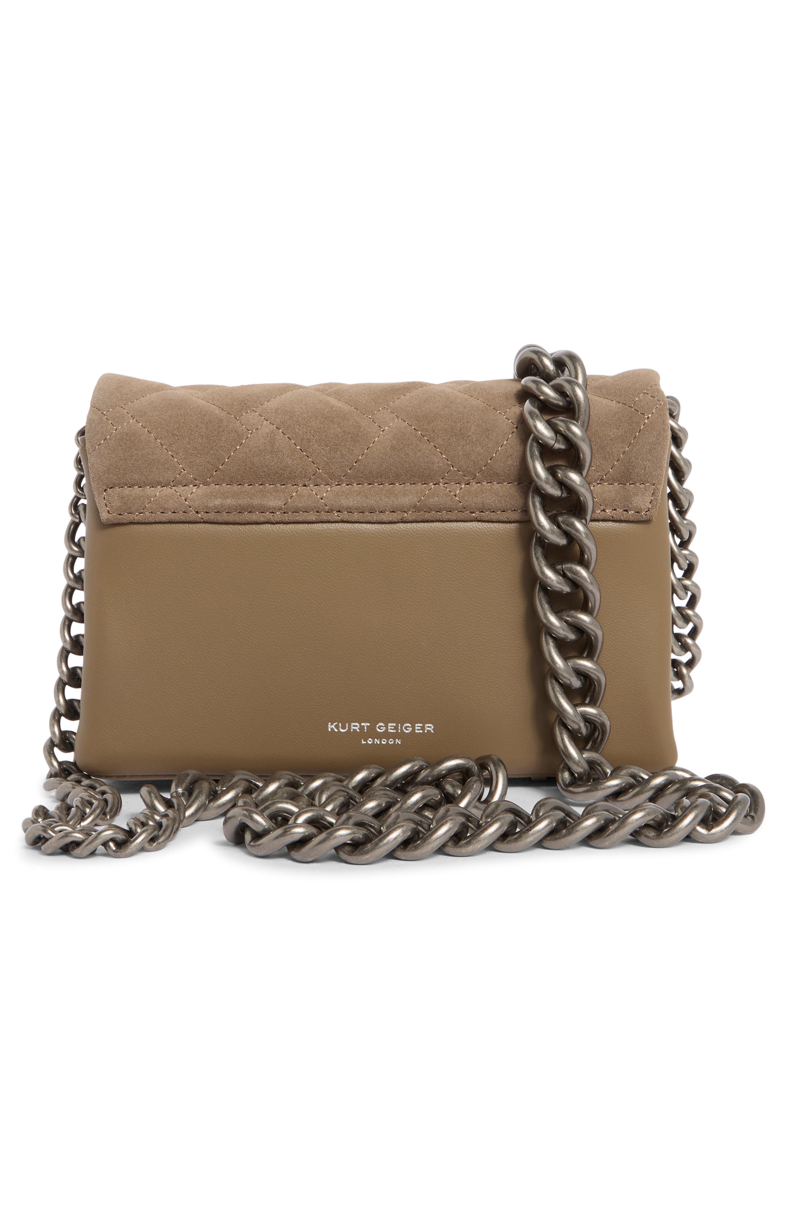 Kurt Geiger London Mini Kensington Quilted Convertible Shoulder Bag, Alternate, color, Taupe