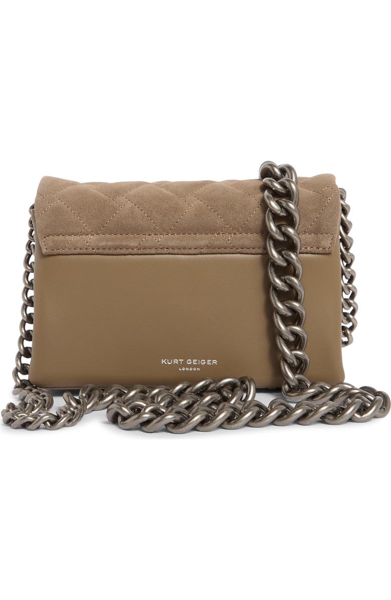 Kurt Geiger London Mini Kensington Quilted Convertible Shoulder Bag, Alternate, color, Taupe