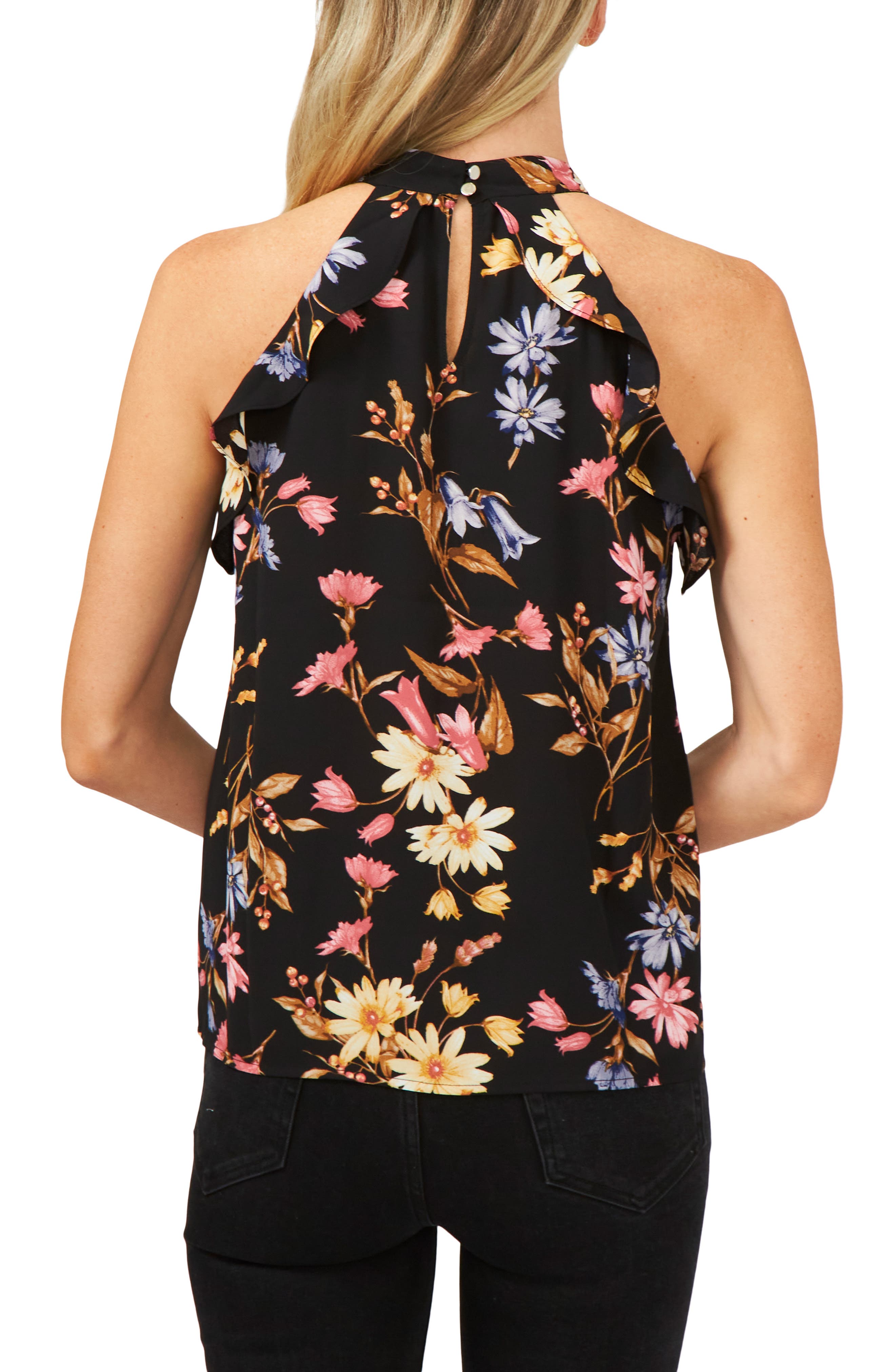 Tie Neck Ruffle Sleeveless Blouse - image 2