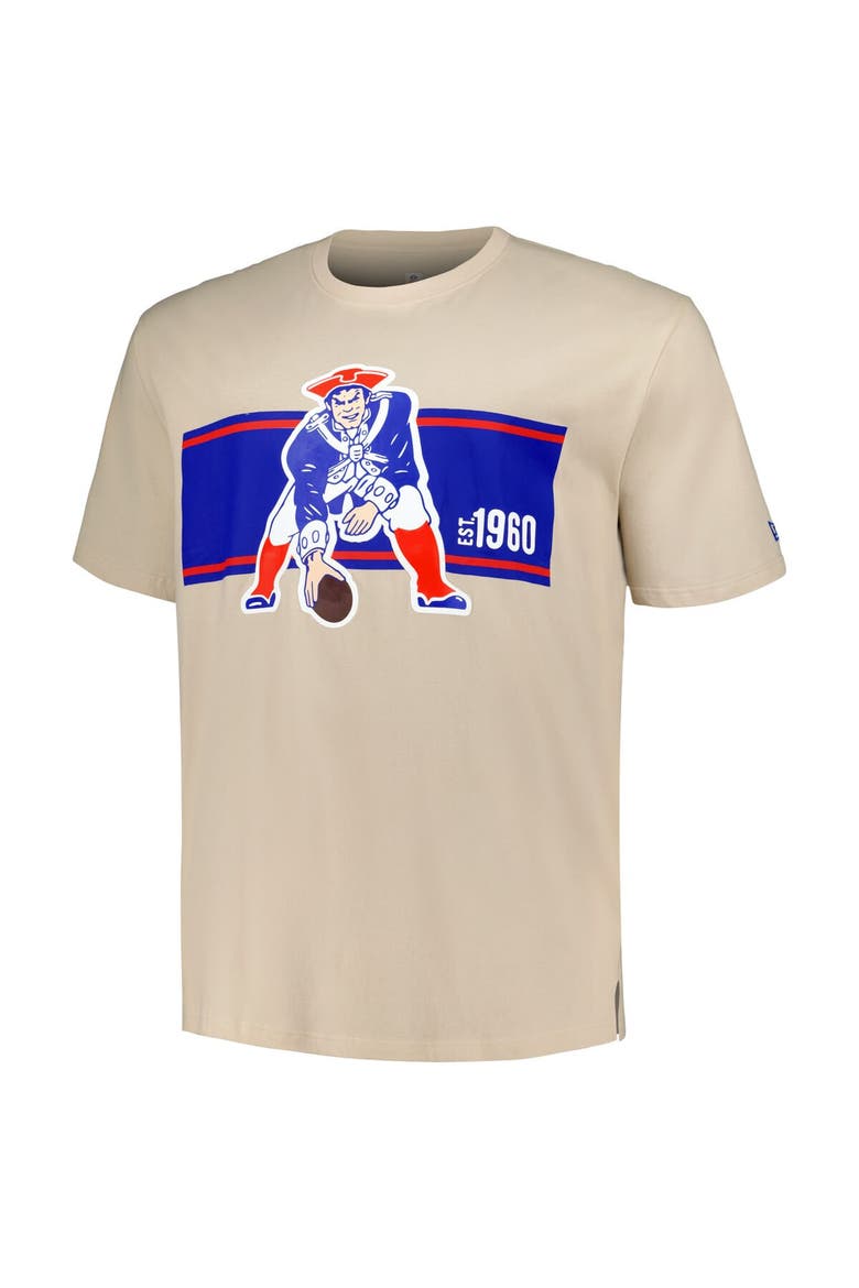 Men's New Era  Cream New England Patriots Third Down Big & Tall Historic T-Shirt, Alternate, color, Cream