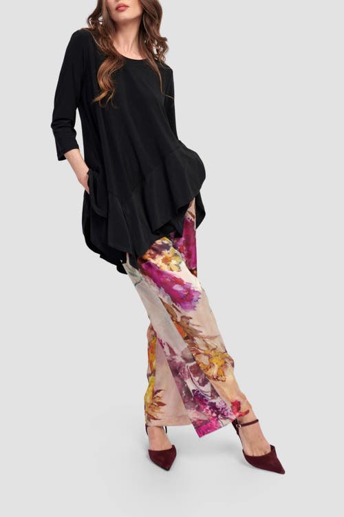 Alembika Asymmetric Peplum Tee In Black
