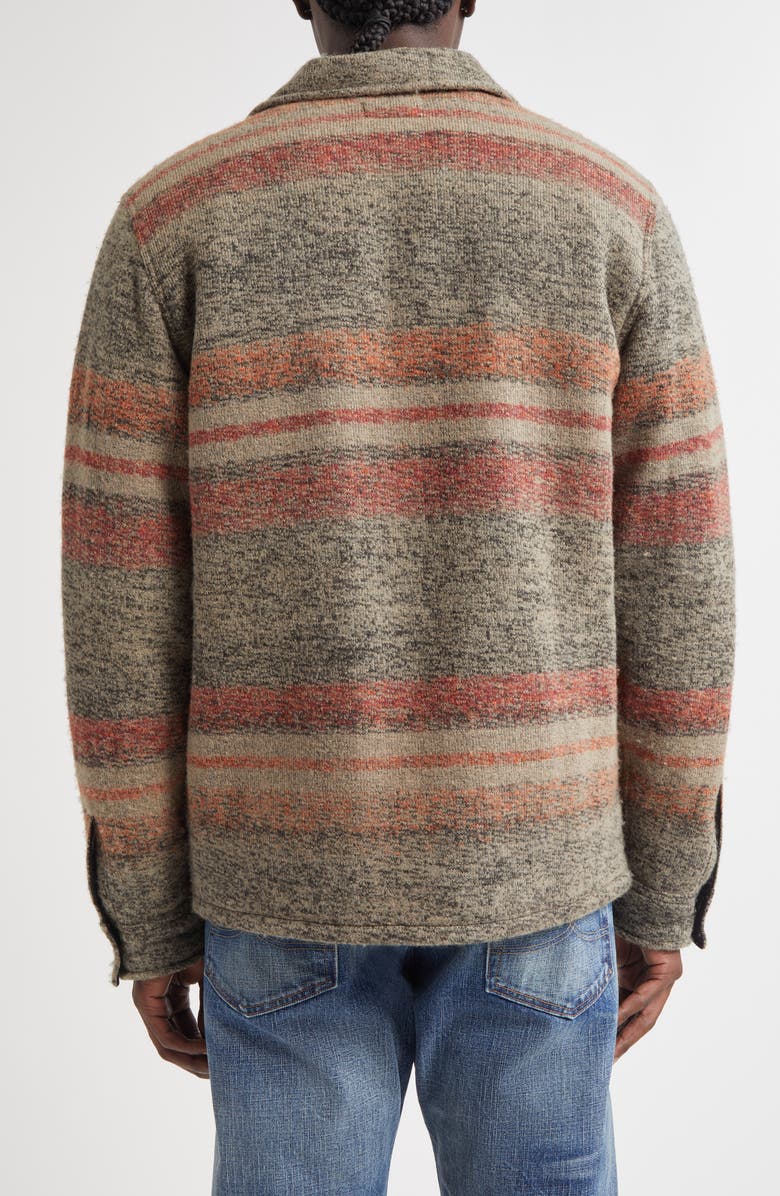 Double RL Stripe Wool Blend Knit Jacket, Alternate, color, Red/ Multi