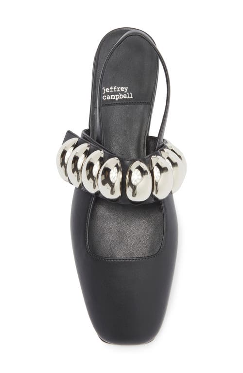Jeffrey Campbell Manon Slingback Flat In Black Silver