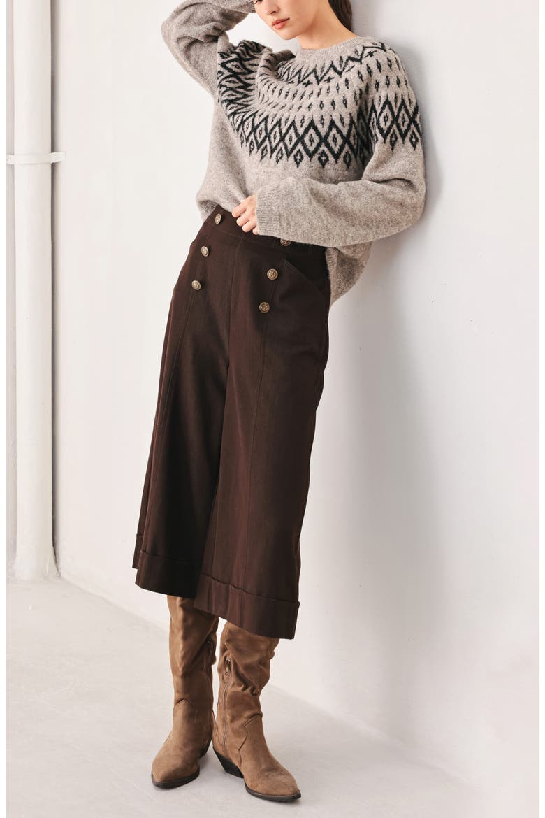 Fair Isle Crewneck Sweater, Alternate, color, TAUPE
