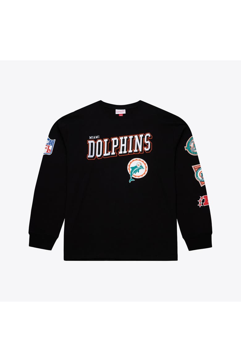 Men's Mitchell & Ness  Black Miami Dolphins Big & Tall Training Camp Long Sleeve T-Shirt, Main, color, Black