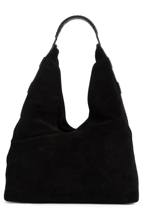 Aimee Stardust Leather Hobo Bag In Black