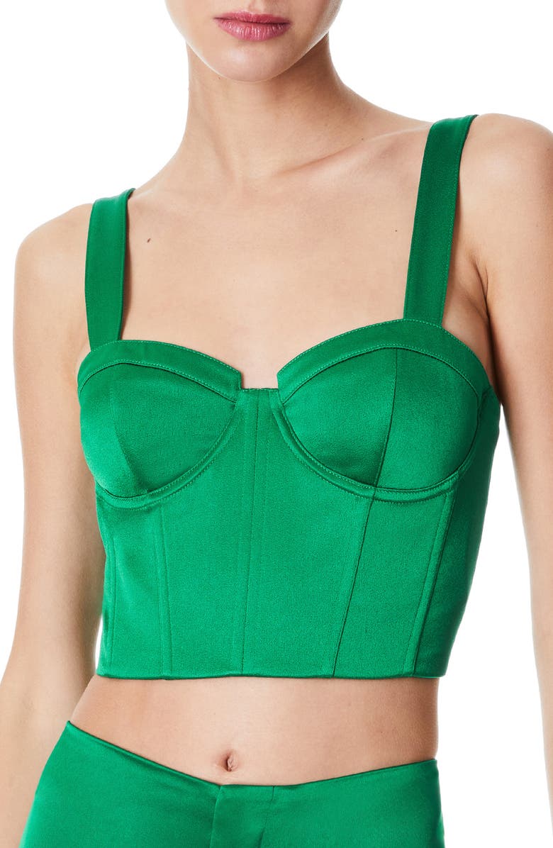 Alice + Olivia Jeanna Bustier Crop Top, Main, color, 