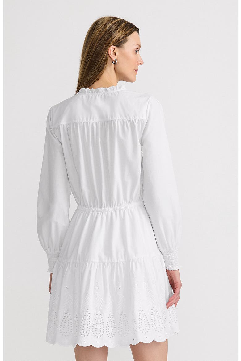 Long Sleeve Eyelet Mini Popover Dress, Alternate, color, White Eyelet