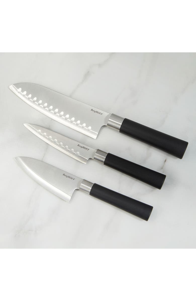 BergHOFF DiNA Codon 3-Piece Santoku Knife Set, Alternate, color, Black