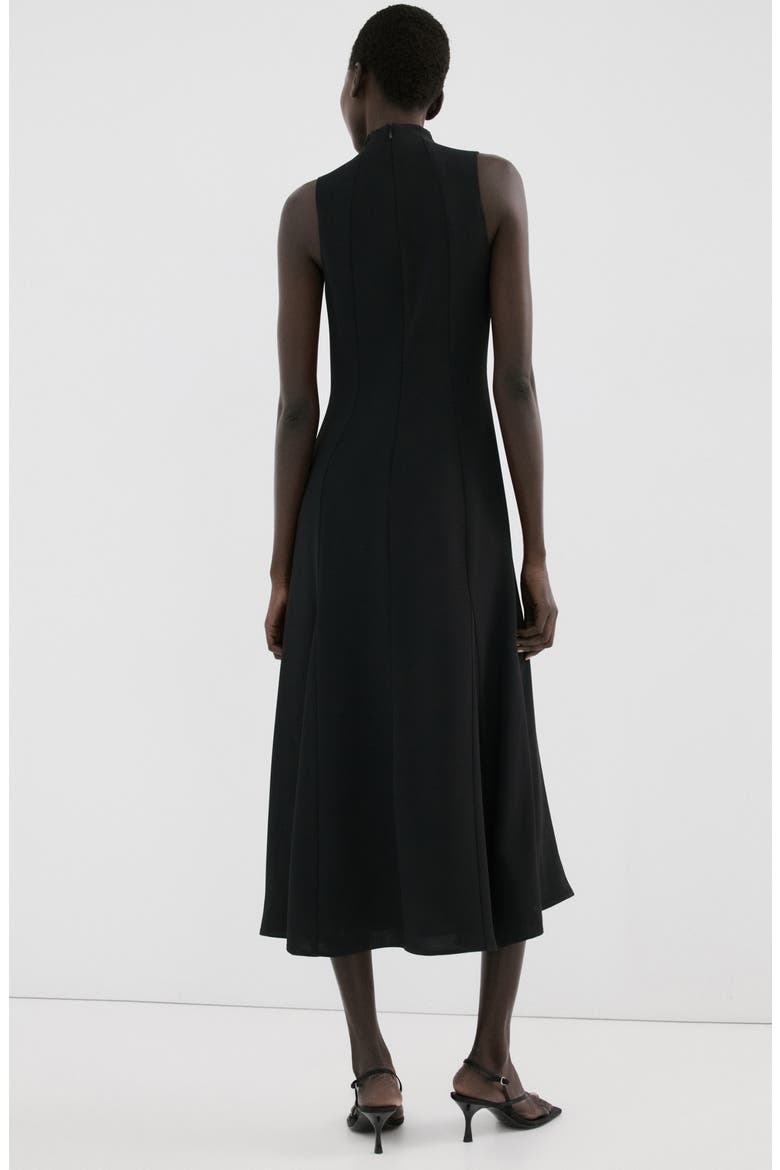 Mock Neck Sleeveless Midi Dress, Alternate, color, BLACK