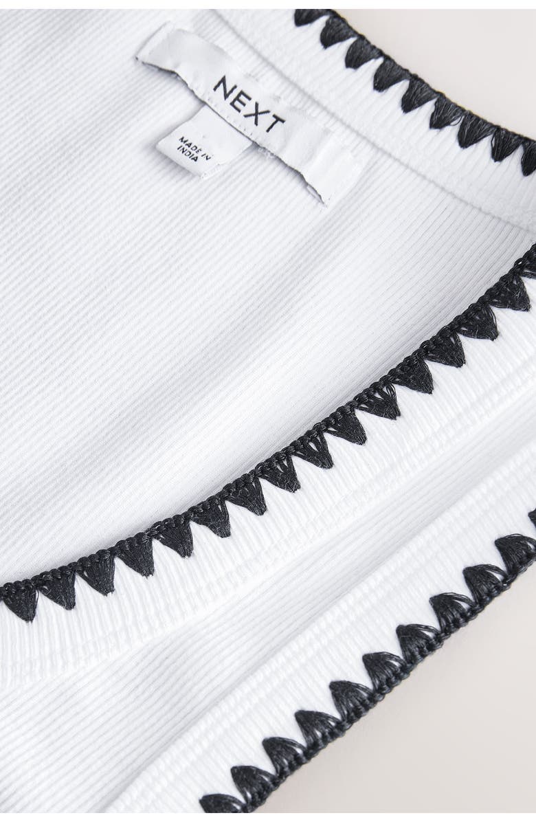 NEXT Monochrome Embroidered Cotton Rib Tank, Alternate, color, White