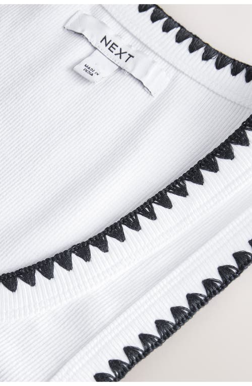 Next Monochrome Embroidered Cotton Rib Tank