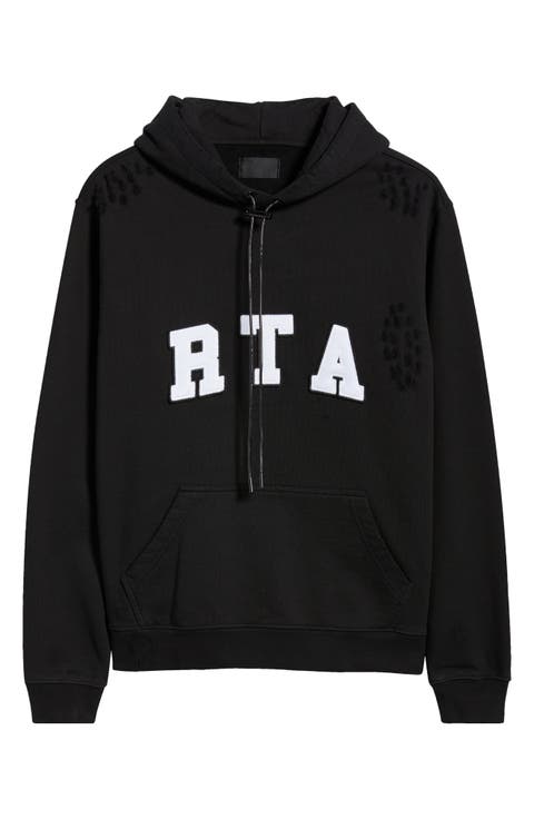 Markus Distressed Logo Applique Hoodie