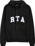 RtA Markus Distressed Logo Applique Hoodie